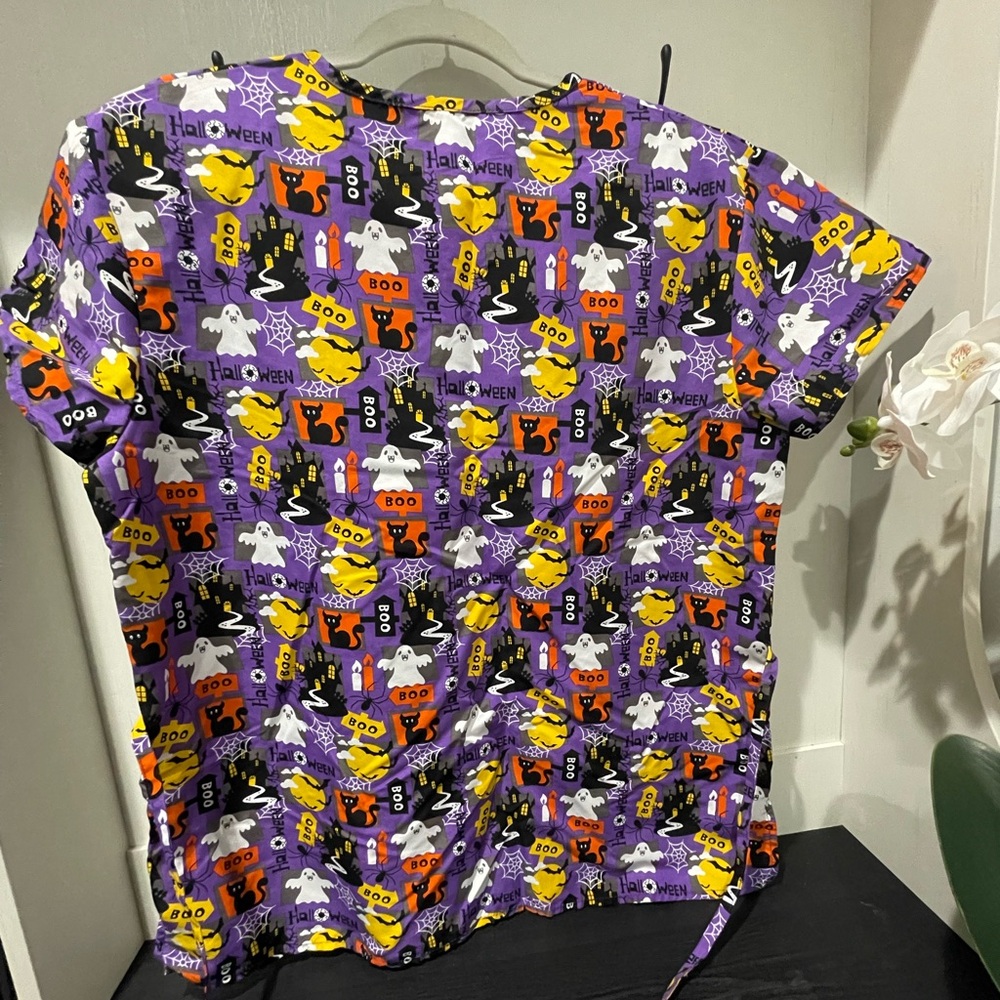 Halloween Scrub Top - Picture 2 of 4